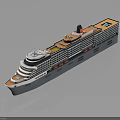 Luxury Cruise Ship With Multiple Decks Open Deck Areas And Smokestack