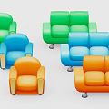 Colorful Multi Seater Sofa With Modern Design And Various Colors Upholstery Options