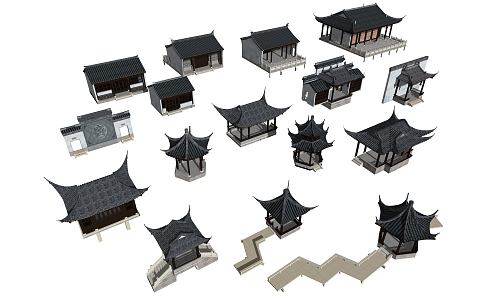 Chinese-style pavilion 3d model