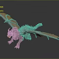 Detailed Fantasy Dragon Game Movie Character 3D Model With Sharp Wings And Scales