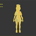 Colorful Character Model With Cat Ear Headband Mixed Color Shirt Blue Skirt And Striped Socks