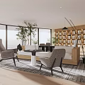 Modern Book Art Living Room Design Featuring Wooden Bookshelves Large Windows And Plants