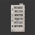 Multi Story Residential Building With White Exterior Multiple Windows And Balconies