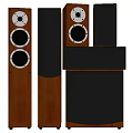 Wooden Audio Speakers With Different Designs Including Floorstanding And Bookshelf Models