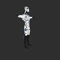 Game And Movie Character White Robot With Blue Details Futuristic