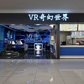 VR Fantasy World Experience Center Modern Interior With Interactive Equipment And Screens