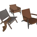 Modern Leisure Chairs with Woven Leather Seats and Sleek Metal Legs Design