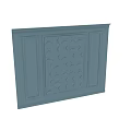 Blue Geometric Pattern Background Wall With Relief Design Decorative Borders And Lighting 3d model
