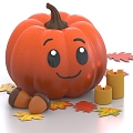 Cartoon Pumpkin Pumpkin Character Toy Doll Handmade Ornaments 3d model