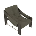 Modern Light Green Leather Leisure Chair With Dark Wooden Frame And Metal Base