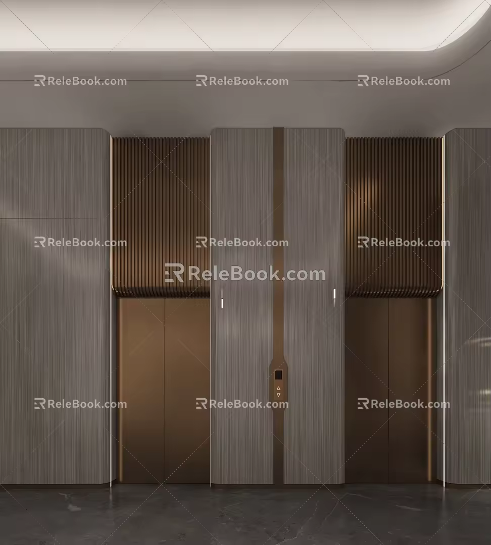 Elevator hall net red elevator hall 3d model