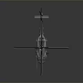 3D Model Military Helicopter With Rotors Cockpit Landing Gear And Gray Color