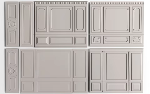European-style wall panel European-style line European-style gypsum board 3d model