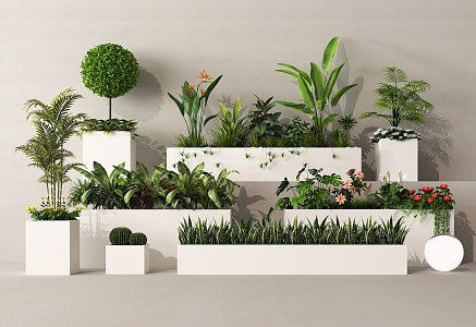 Plant combination flower box pendulum green plant flower box plant pile plant potted plant 3d model