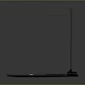 MECHREVO Black Laptop With Blue Backlit Keyboard And Black Screen On Dark Background