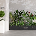 Flower Box Flower Box Plant Combination Green Plant Flower Box Plant Stack Landscape Landscaping Green Plant Flower Box Mobile Cement Flower Pond Flower Garden 3d model