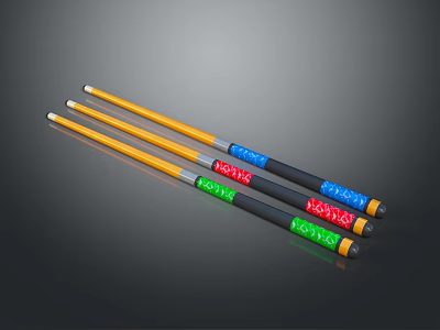 Colorful Handle Cleaning Rods For Household Use With Non Slip Grip Design 3d model