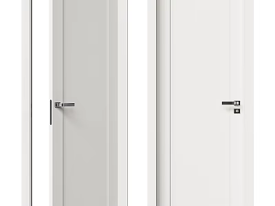 White Hinged Doors With Modern Simple Design And Smooth Surface For Home Interior 3d model