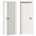 White Hinged Doors With Modern Simple Design And Smooth Surface For Home Interior 3d model