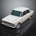 White Vintage Classic Sedan Car With Retro Design And Smooth Exterior