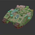 Detailed Military Tank Model With Desert Camouflage Main Cannon Metal Tracks And Turret