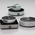 Modern Kitchen Appliances Featuring Induction Cooktops And Stylish Pots With Sleek Designs