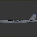 Gray Passenger Airplane With Four Engines Blue Tail And Modern Wing Design