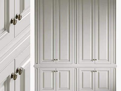 Modern White Storage Cabinets With Doors And Shelves For Home Interior Organization 3d model