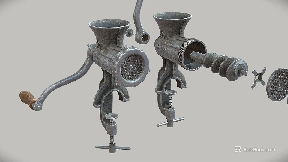 Vintage Manual Meat Grinders Classic Kitchen Appliances for Home Cooking 3d model 