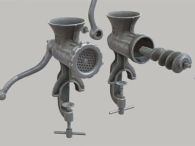Vintage Manual Meat Grinders Classic Kitchen Appliances for Home Cooking 3d model