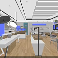 Modern Dental Specialty Store with Green Plant Wall Glass Doors Windows and Dental Displays