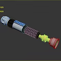 Detailed Weapon Part With White Black Yellow Segmented Structure And 3D Rendering 3d model