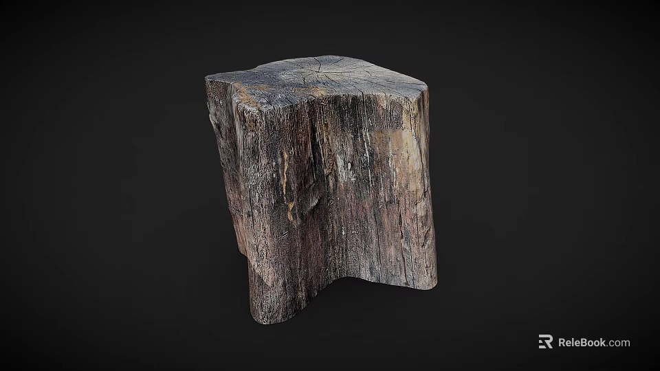 Arbor Tree Stump Featuring Natural Wooden Surface Texture and Rugged Brown Look 3d model 