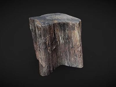 Arbor Tree Stump Featuring Natural Wooden Surface Texture and Rugged Brown Look 3d model