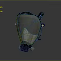 Weapon Gas Mask With Transparent Face Shield Adjustable Straps And Filter Unit Design 3d model