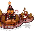 Festive Christmas Photo Spot With Decorated Tree Star Snowflakes Candy Canes And Santa Claus Figure