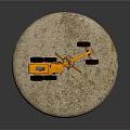 Orange Cartoon Style Utility Vehicle With Large Tires And Grader