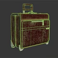 Classic Vintage Brown Leather Suitcase With Handle Wheels And Worn Texture 3d model