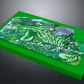 Three Dimensional Green Landscape Model With Terrain Paths And Facilities