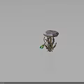 Mechanical Character With Biological Creature Elements And Crystal Top Decorative Structure