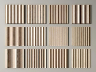 Wall board Grille board Wood veneer Decorative board Wall board Background board 3d model