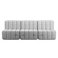Orange Velvet Modular Sectional Sofa with Pink Straps for Living Room Seating