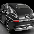 Black Vintage Classic Car With Chrome Grille And Round Headlights Design