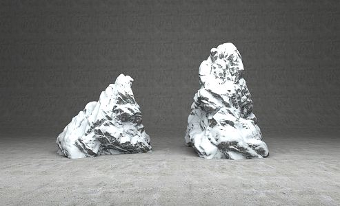 Modern Stone Winter Rock Stone 3d model