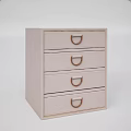 White Pink Black Bedside Tables With Drawers And Small Storage Box 3d model