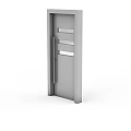 Modern Stainless Steel Storage Locker With Horizontal Vent Slots And Metal Handle