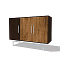Modern Two Tone Wooden TV Stand With Metal Legs And Storage Cabinets
