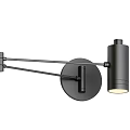 Modern Black Wall Lamp With Adjustable Arm And Round Metal Base Design 3d model