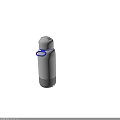 Portable Gray Water Bottle With Blue Lid And Handle For Daily Use