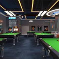 Elegant Billiard Room Interior Design With Multiple Pool Tables And Modern Lighting Fixtures